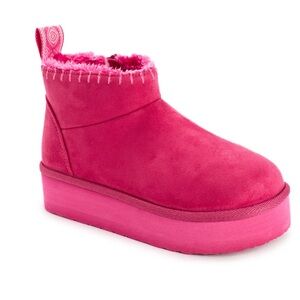 Women's Pink Suede Ankle Boots